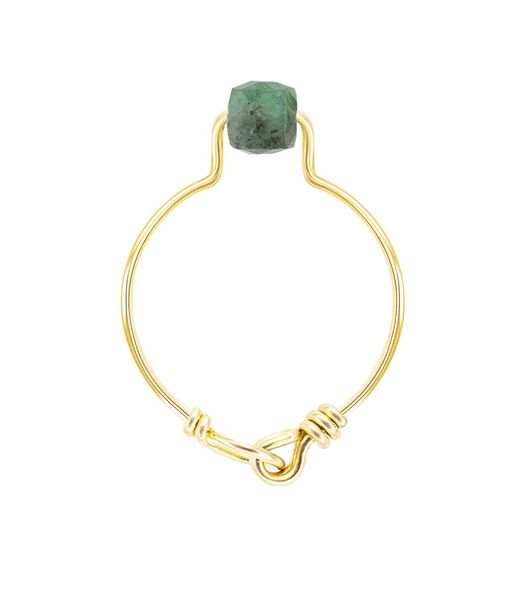 Smaragd ring op 14k gold-filled gouddraad