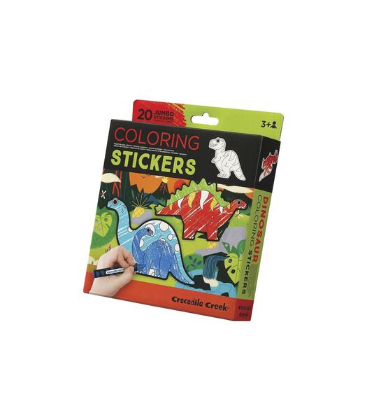 Inkleur Stickers Dinosaurus - 20 stuks
