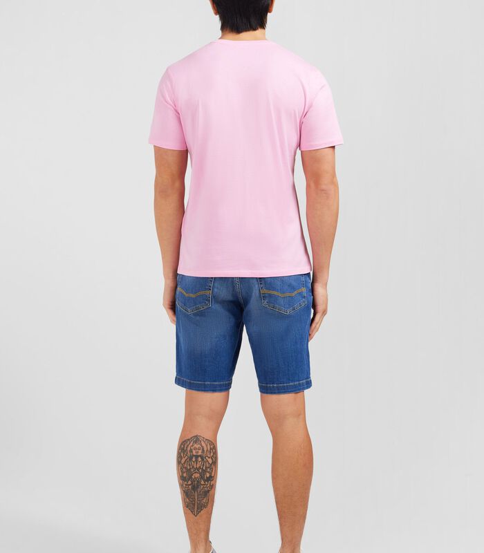 V-neck roze licht pima katoen t-shirt image number 1