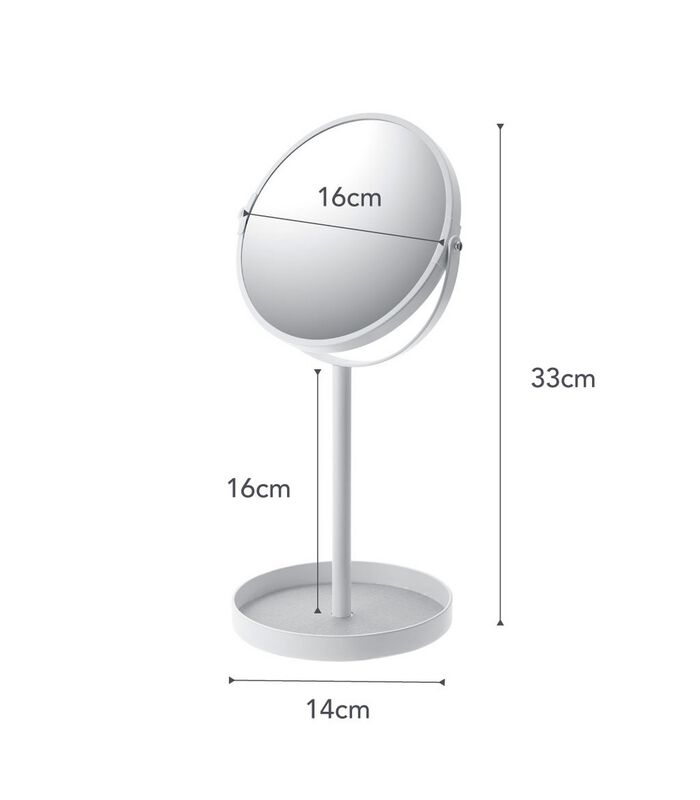 Miroir de maquillage avec plateau pour accessoires - Tower - Blanc image number 2