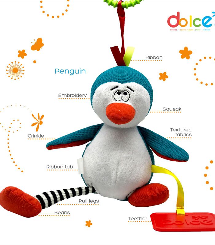 Classic activiteitenknuffel pinguïn - 24 cm image number 4