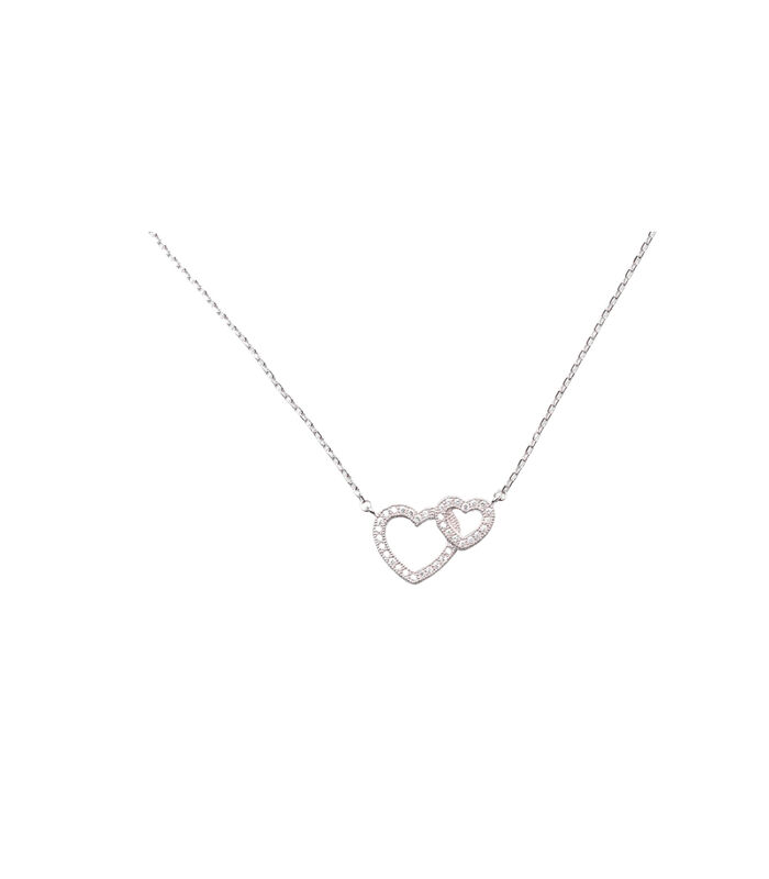 JOAILLERIE SILVER Ketting Dubbel Hart image number 0