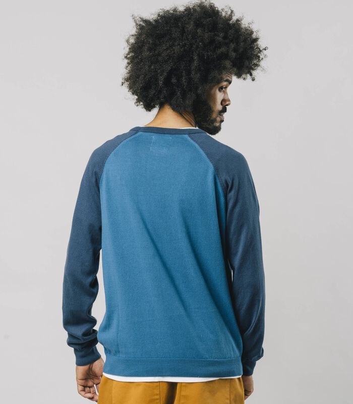 Blue Color Block Sweater image number 3
