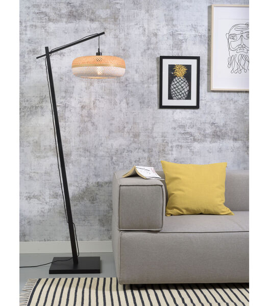 Vloerlamp Palawan - Bamboe Zwart/Wit - 68x40x176cm