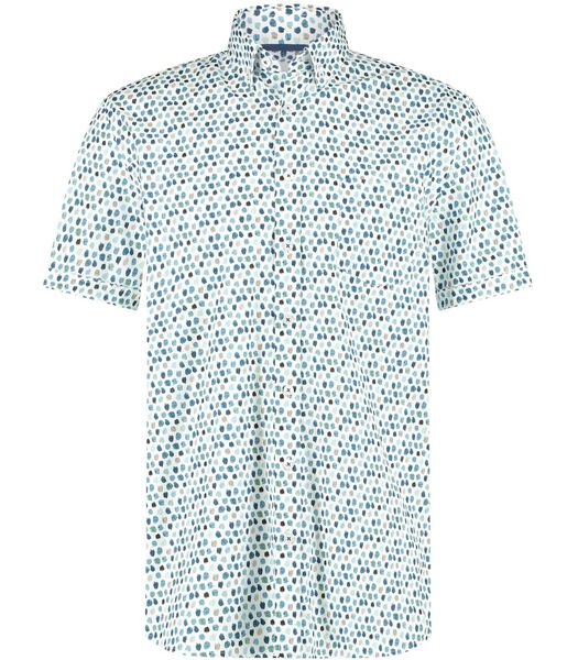 Overhemd Shortsleeve Print Blauw