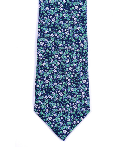 Cravate à fleurs en soie