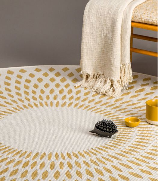 Ronde decor tapijt illusie