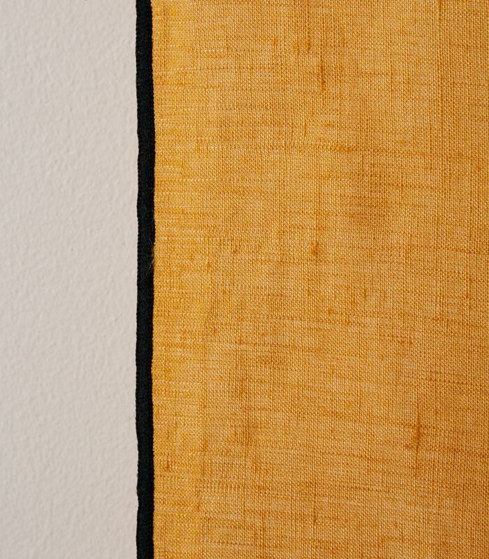 Rideau à oeillets noirs CARLINA ocre et bourdon noir 350x280 cm image number 3