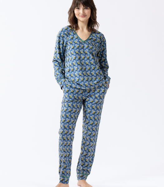 ZOÉ ecru jersey pyjama met print 602