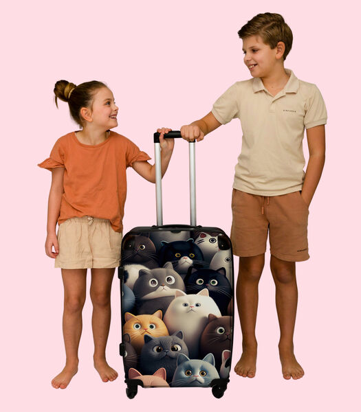 Handbagage Koffer met 4 wielen en TSA slot (Kat - Dieren - Poes - Patroon)