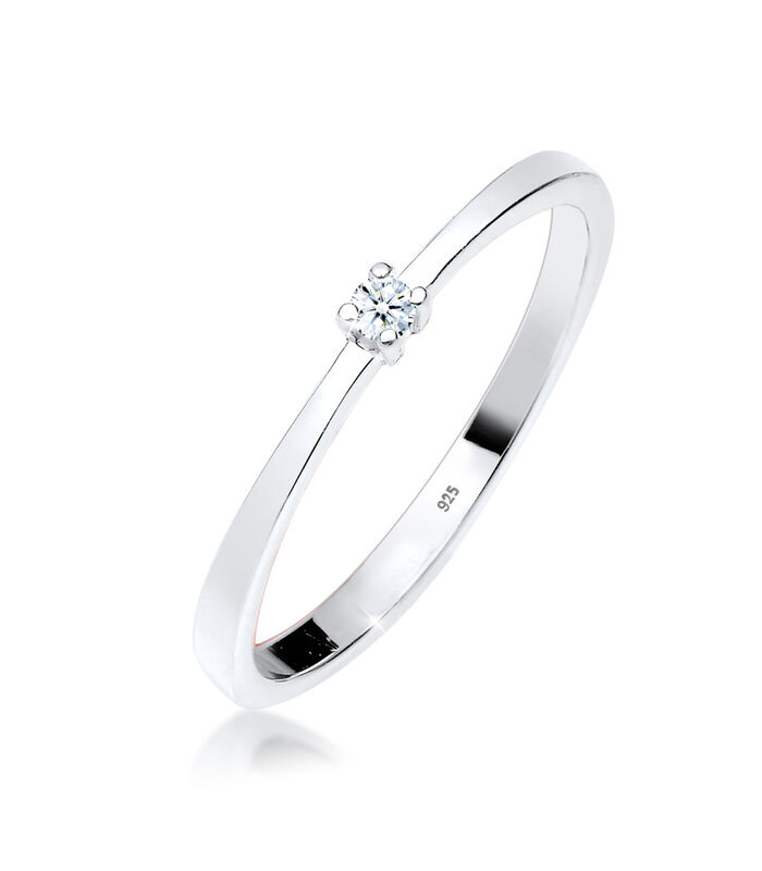 Ring Dames Verlovingsring Met Diamant (0,03 Ct) In 925 Sterling Zilver image number 0