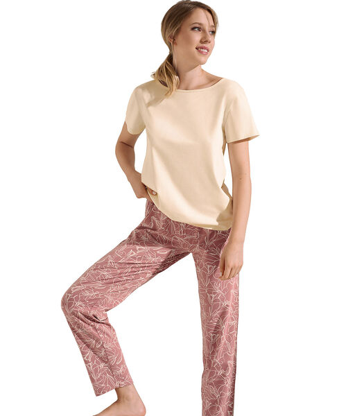 Pyjama pantalon t-shirt manches courtes Nina