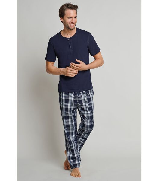 Pyjamabroek Donkerblauw Ruit