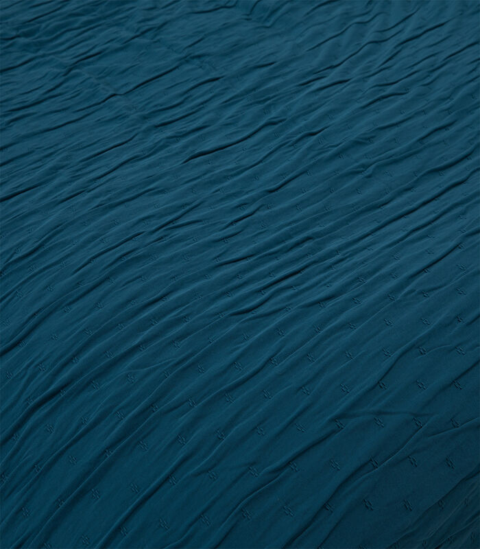 Set couvre lit 1 personne Leron 180x260 cm Bleu pétrole  (1 couvre-lit, 1 taie d'oreille) image number 1