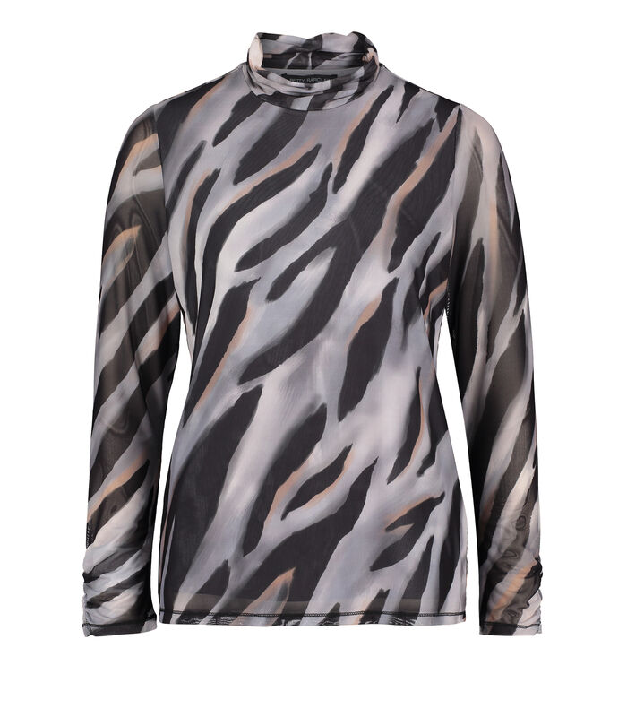 Licht transparant shirt met animal print image number 2