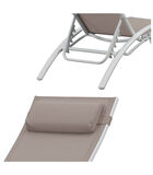 Set van 2 GALAPAGOS ligstoelen in taupe textilene - wit aluminium image number 2