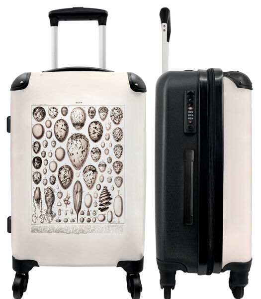 Handbagage Koffer met 4 wielen en TSA slot (Eieren - Natuur - Vogel - Vintage - Illustratie)