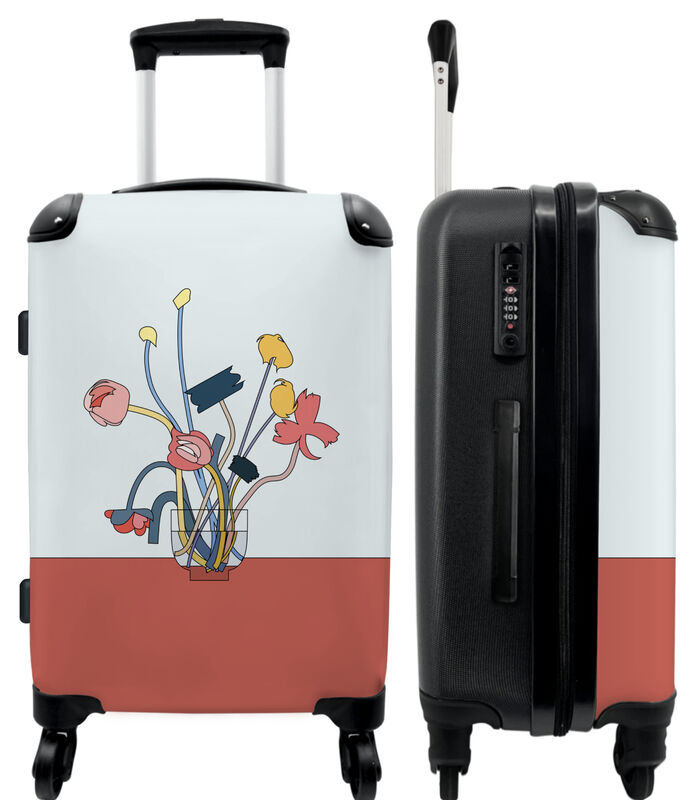Handbagage Koffer met 4 wielen en TSA slot (Planten - Abstract - Vaas) image number 0
