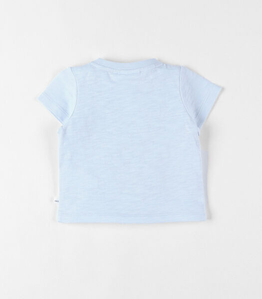 T-shirt met korte mouwen en zebraprint, lichtblauw
