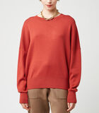 Pull col rond oversize en maille milano image number 0