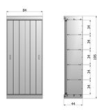 Amoire Avec Etageres  - Pin/MDF - Blanc - 195x85x44  - Row image number 4