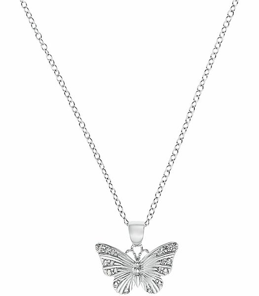 Ketting met hanger voor dames, 925 Sterling zilver, zirkonia synth. | vlinder