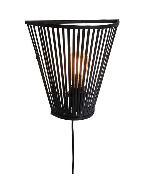 Wandlamp Merapi - Bamboe Zwart - 30x15x30cm