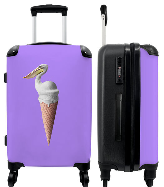 Handbagage Koffer met 4 wielen en TSA slot (IJs - Vogel - Pelikaan - Wit - IJshoorntje)
