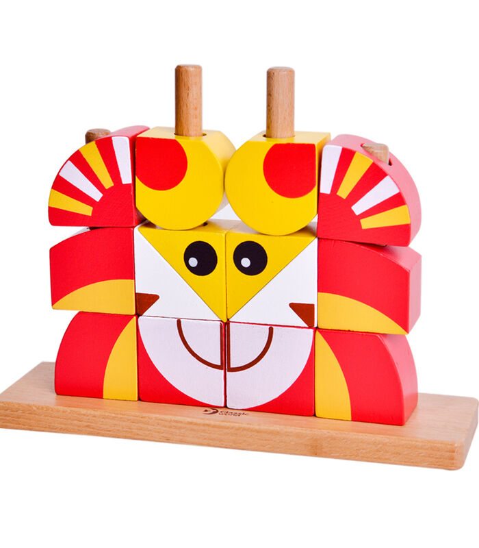 Jouet bébé - Puzzle en bois vertical - Lion image number 4