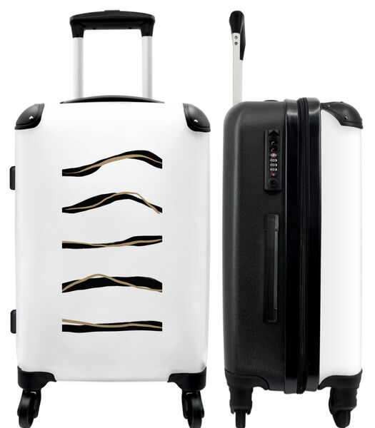 Bagage à main Valise avec 4 roues et serrure TSA (Abstrait - Design - Or - Noir)