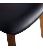 Chaise de table - Bois/cuir PU - Noir/noisette - 81x48x50 cm - Classic image number 3