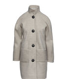 Faux Mouflon zandkleurige gemêleerde jas van Conquista Fashion image number 0