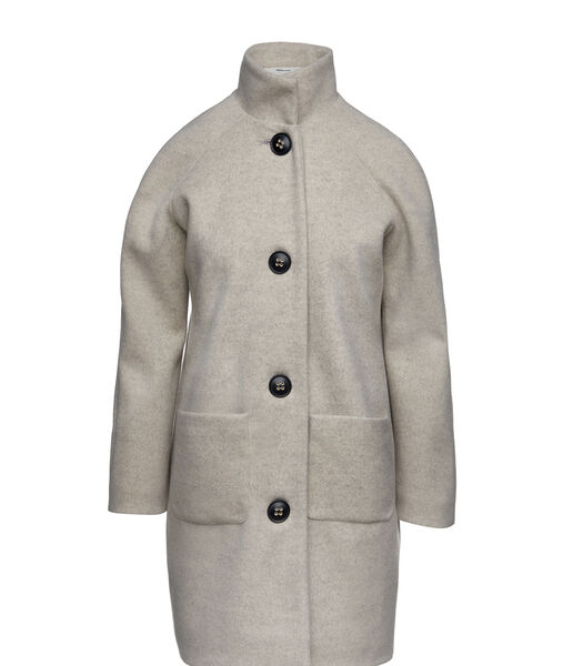 Manteau mélangé en faux mouflon couleur sable par Conquista Fashion