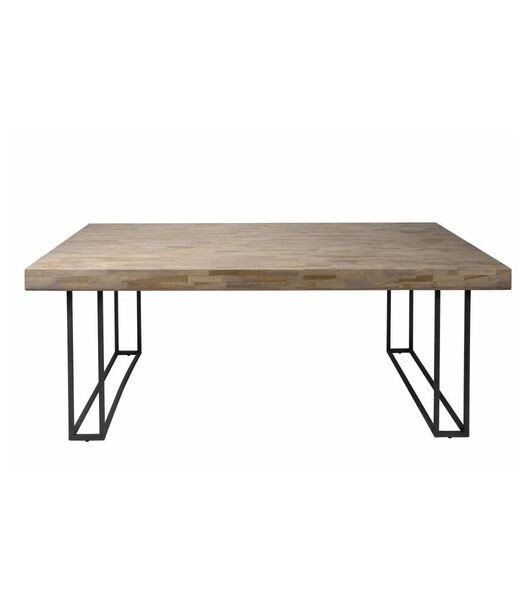 Mosaic - table de salle à manger - rectangulaire - teck patiné -L240cm - structure en métal