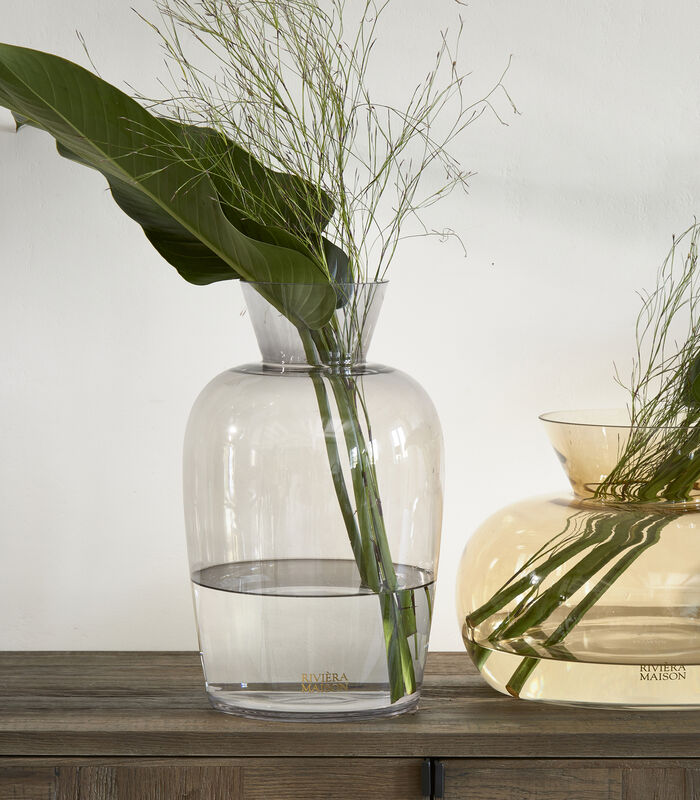 Vase en verre, Vase à fleurs de luxe en verre foncé - Porthos - Gris image number 1