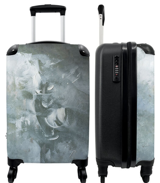 Ruimbagage koffer met 4 wielen en TSA slot (Groen - Abstract - Wit - Kunst)