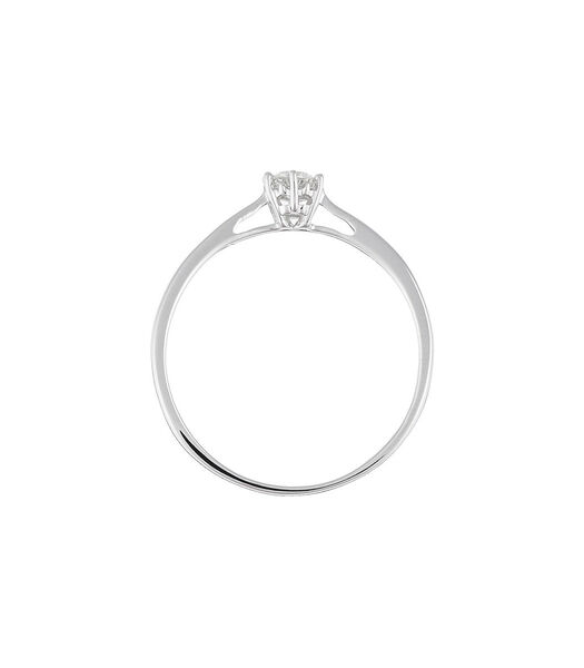 Ring 'Solitaire envoûtant' witgoud en diamanten
