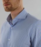 Chemise sans repassage - Rayé bleu clair - Coupe slim - Popeline de coton - Manches longues - Homme image number 2
