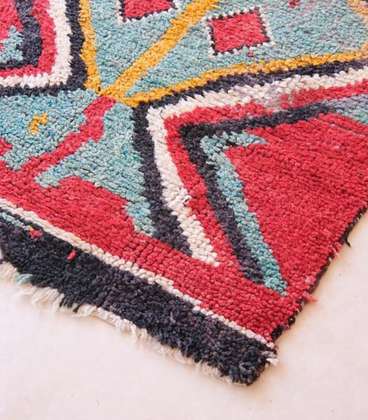 Tapis de couloir Berbere marocain pure laine 100 x 371 cm