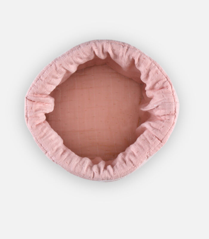 Beauty case mousseline de coton BIO ouatinée, écru/rose clair image number 2