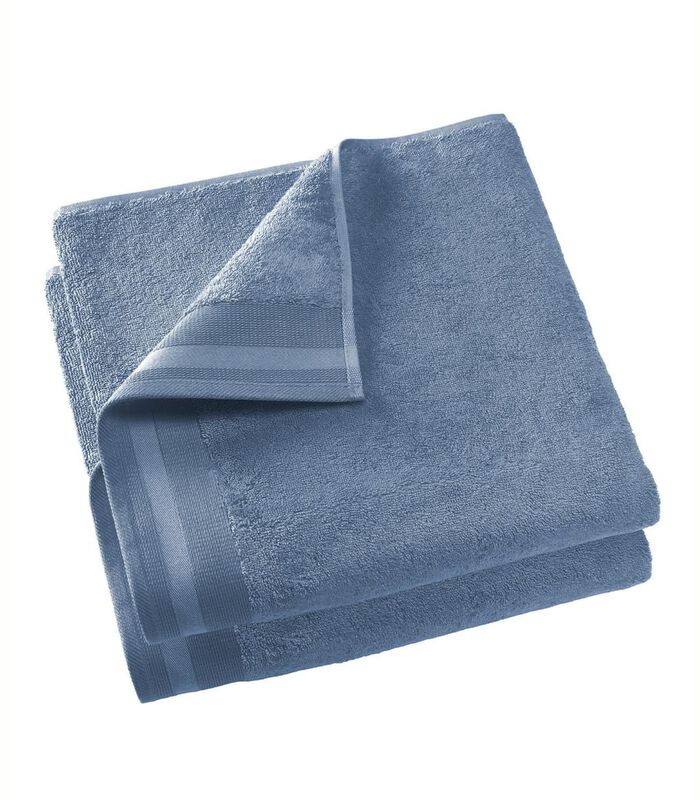 2 serviettes de bains Contessa stone blue image number 1