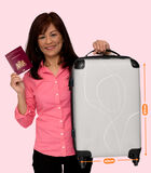 Handbagage Koffer met 4 wielen en TSA slot (Grijs - Wit - Abstract - Kunst) image number 1