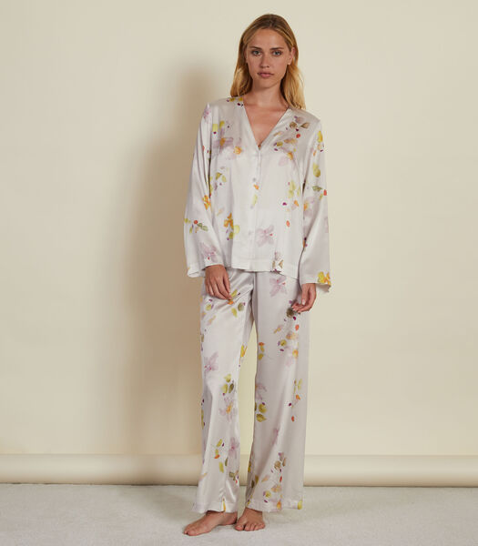 Eclatante - Pyjama long en satin de soie