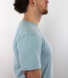 T-Shirt Tricoté - Manches Courtes - Bleu Clair - Coupe Regular - Excellent Coton image number 3