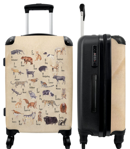 Handbagage Koffer met 4 wielen en TSA slot (Alfabet - Kinderen - Dieren - Retro)