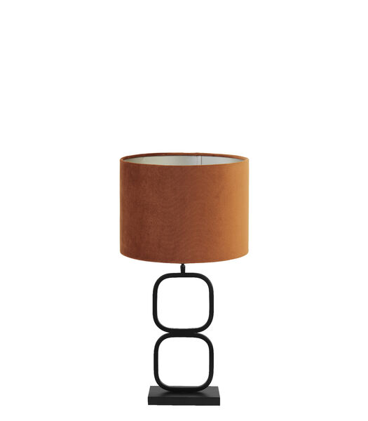 Lampe de table Lutika/Velours - Noir/Terra - Ø30x67cm