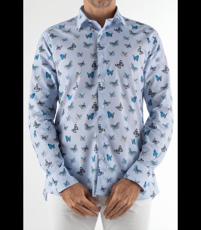 Overhemd katoen franse kraag vlinders image number 0