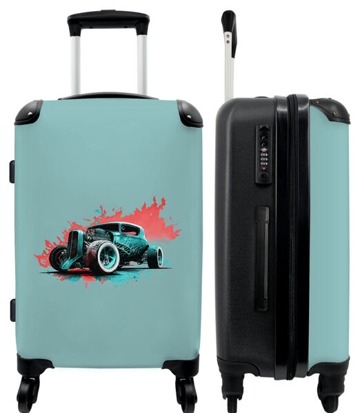Handbagage Koffer met 4 wielen en TSA slot (Auto - Vintage - Verf - Groen)