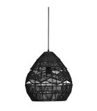 Lampe à suspension - Corde en papier - Noir - 37x35x35 cm - Adelaide image number 0