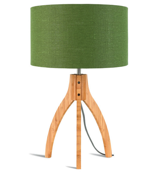 Lampe de table Annapurna - Vert/Bambou - Ø36cm